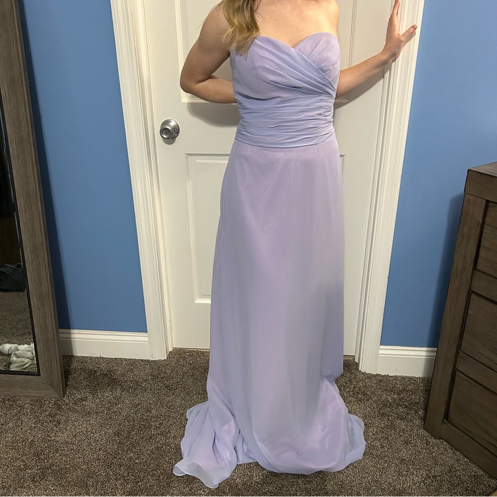 NWOT purple strapless ethereal prom dress elegant formal gown bridesmaid small